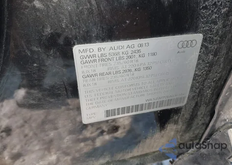 2014 Audi Q5 2.0T Premium z USA, uszkodzony, nr VIN WA1LFAFP2EA030344